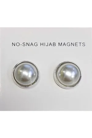 Fako Bijoux® 2x Magnetische Broche Parel Acryl - Magneetbroche - Hoofddoek Magneet - Sjaal - Hijab Accessoires - Abaya - 16mm - 2 Stuks