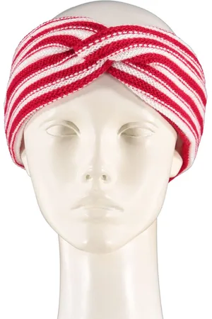 Apollo Gebreide Hoofdband - gekleurde hoofdband - rood-wit - one size - Carnaval - Carnaval accessoires - Hoofdband - Feeskleding