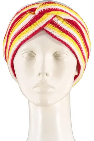 Apollo Gebreide Hoofdband - gekleurde hoofdband - rood-wit-geel - one size - Carnaval - Carnaval accessoires - Hoofdband oeteldonk