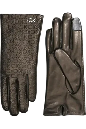 Calvin Klein Re-Lock Leather Gloves Dames - - Maat S/M