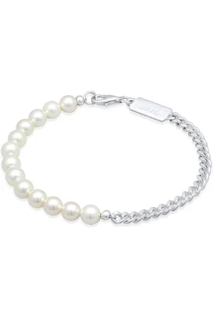 Kuzzoi Heren Armband Heren Trend Massief met Schelpkern parels in 925 sterling