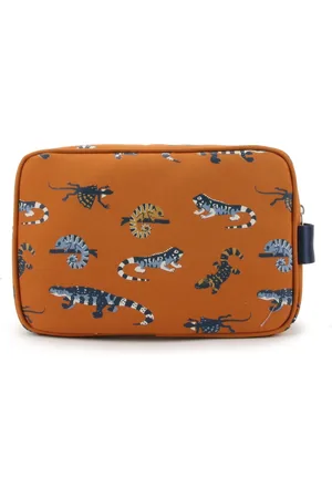 YLX Gear SALE: & Freek Vonk Willow Toiletry Bag | Iceland Poppy & Varans | met hagedissen. Toilettas, logeren, vakantie, dieren, kinderen, jongens, meisjes, unisex, dierenprint, jungle, Gemaakt van gerecycled plastic. Eco friendly