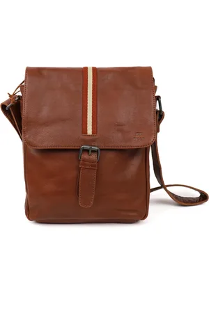Bear Design Baggio Stripe Leren Schoudertas / Kleptas