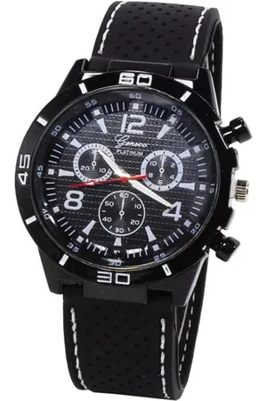 Fako Bijoux® Herenhorloge - Geneva - Platinum - Wit
