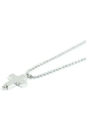IBIZA MEN MENS JEWELLERY Heren ketting ballchain staal kruis - IbizaMen 60cm