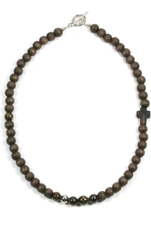 IBIZA MEN MENS JEWELLERY IbizaMen - hout 8mm - tijgeroog kralen - maat 60cm