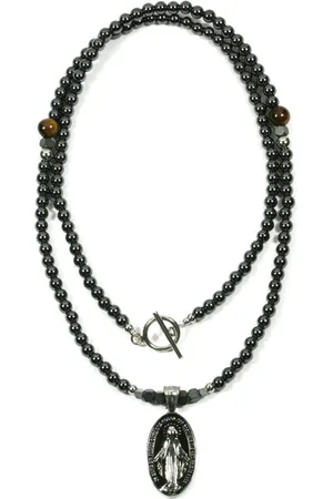 IBIZA MEN MENS JEWELLERY IbizaMen - hematiet 6mm - rvs maria - 70cm