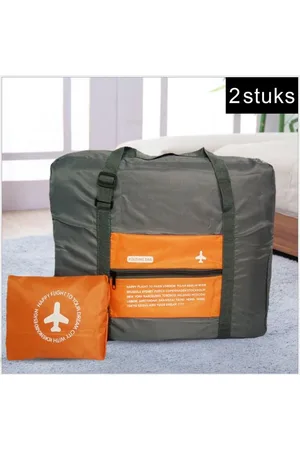 Merkloos Draagbare opvouwbare opbergtas -Handbagage Reistas-Grote capaciteit 32Liter