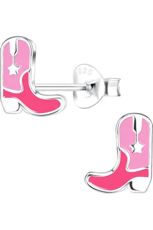JYC Joy|S - Zilveren cowboy laarzen oorbellen - 7 x 8 mm - boots