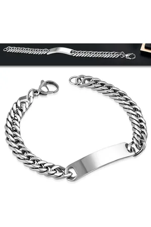 Amanto Armband Evert - 316L Staal PVD - Graveer - 50x10mm - 22cm