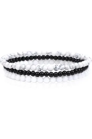 Memphis Stacked Dames Armbanden set - White-19cm