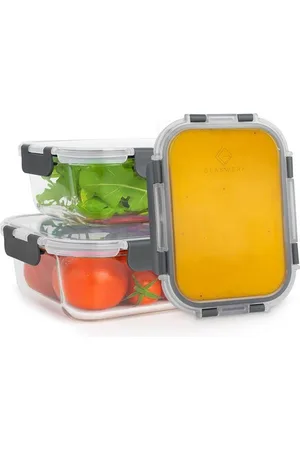 Klarstein Jardine vershoudbakjes set van 3 640 1040 1520 ml borosilicaatglas deksel
