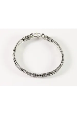 AsiAsia Zware zilveren snake armband met bewerkte sluiting - 18 cm.