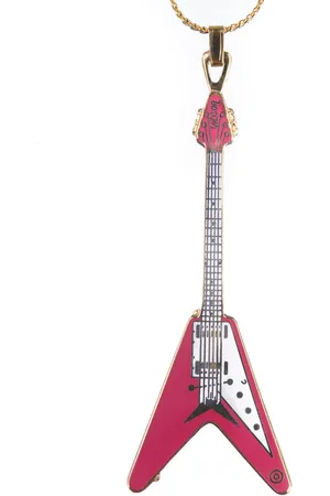 Aim Halsketting Flying V gitaar, rood met wit pickguard