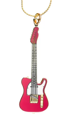 Aim Halsketting Fender Telecaster gitaar, rood met wit pickguard