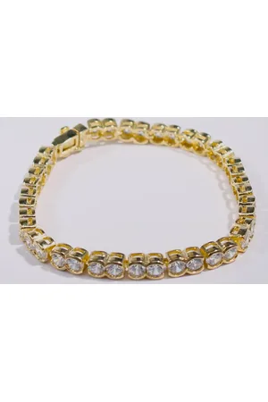 Brigada Tennisarmband 925 sterling zilver 14 karaat verguld met briljant geslepen zirconia