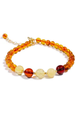 Brigada Barnsteen-amber armband 4 kleuren barnsteen met zilveren sterling 925 18 karaat vergulde sluiting