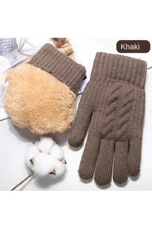 Merkloos Extra dikke hoogwaardige kwaliteit fleece gevoerde gebreide winter touchscreen handschoenen, , Onesize. extra fleecevoering