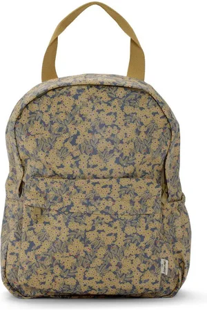 Konges Sløjd Rain Kids Backpack Junior Winter leaves mustard - Rugzak
