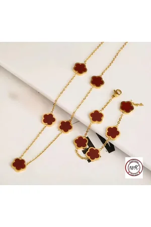 Soraro Klaver Ketting&Armband Set | Goldplated | | Armband | Klavertje | Dames Cadeau