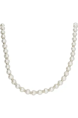 Bela Donaco Parelketting Supreme Classic B6 - witte Parels - Sterling Zilver - Heren