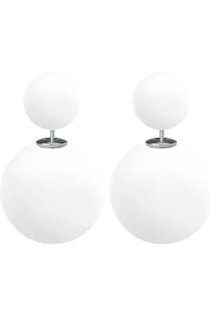 Fako Bijoux® Oorbellen - Double Dots - Parel