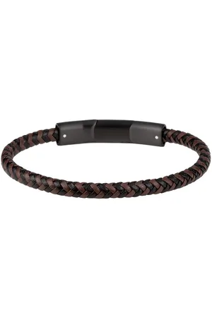 Jacques Lemans Heren armband leer, roestvrij staal One Size 88563107