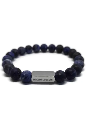 Fashion Jewelry Armband Heren - Natuursteen - Heren - Blue Quero - Large 20cm