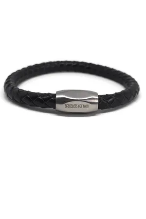 Fashion Jewelry Armband Heren - Gevlochten leren armband - - Carpi - Medium 17cm