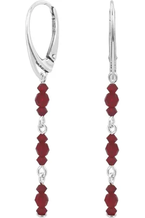 ARLIZI 2197 Oorbellen Swarovski kristal rood - sterling - 6 cm