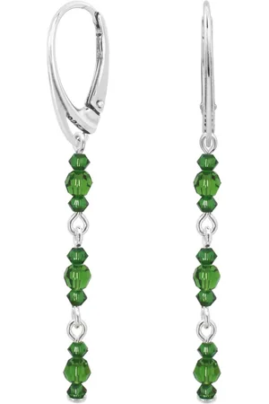 ARLIZI 2198 Oorbellen Swarovski kristal groen - sterling - 6 cm