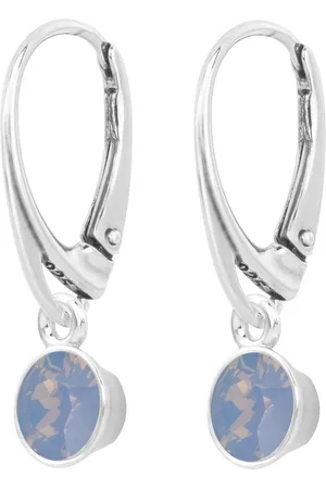 ARLIZI 2072 Oorbellen opaal blauw Swarovski kristal hanger - sterling - 2,5 cm