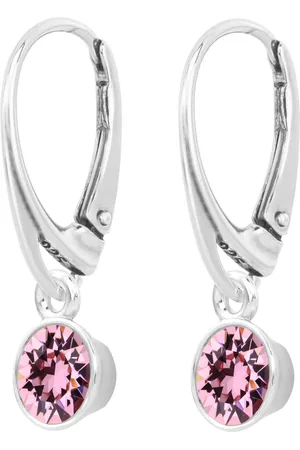 ARLIZI 1780 Oorbellen Swarovski Kristal Hanger Roze - Sterling - 2,5 cm
