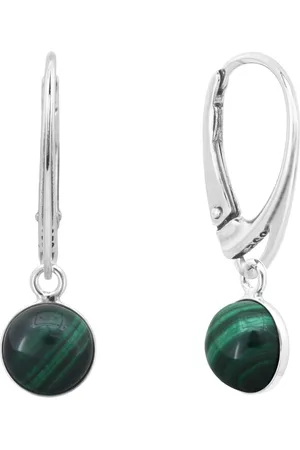 ARLIZI 2179 Oorbellen groen malachiet oorhangers - sterling - 3 cm