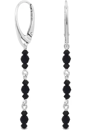ARLIZI 2199 Oorbellen Swarovski kristal zwart - sterling - 6 cm