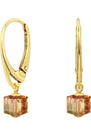 ARLIZI 1742 Oorbellen Swarovski Kristal Kubus - Verguld - 2,5 cm