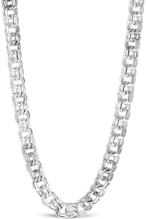 Juwelier Emo Fantasie Schakel ketting 925 Gerhodineerd - 7mm Breed - Lengte 60 CM