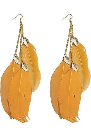 Fako Bijoux® Veren Oorbellen - Oorhangers - Veren Trio Blaadjes