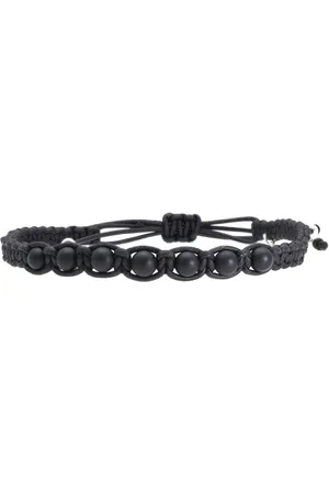 Bela Donaco Enkelbandje Classic B6 – mat Onyx – gevlochten Leer