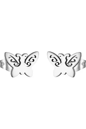 Fako Bijoux® Oorbellen - Steker - RVS - Stainless Steel - Vlinder