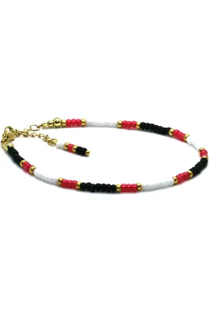 Heaven Eleven Dames - Enkelbandjes - Goud RVS - wit - 3mm - verstelbaar 23cm + 4cm