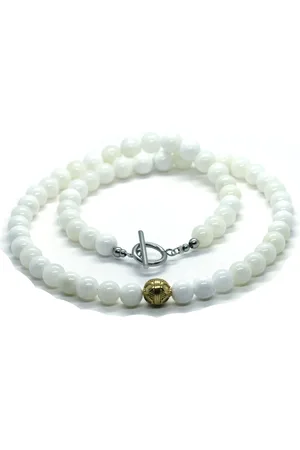 IBIZA MEN MENS JEWELLERY Heren ketting - parelmoer 8mm - 50cm