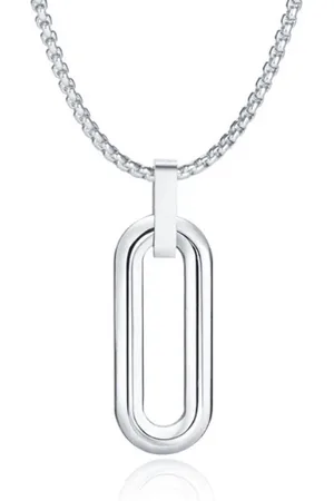 Mendes Herenketting met 3D Ovale Geometrische Hanger