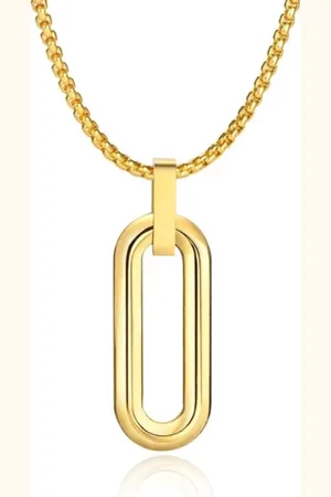 Mendes Herenketting met 3D Ovale Geometrische Hanger