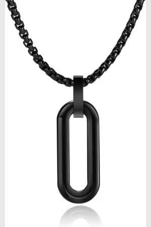 Mendes Herenketting met 3D Ovale Geometrische Hanger