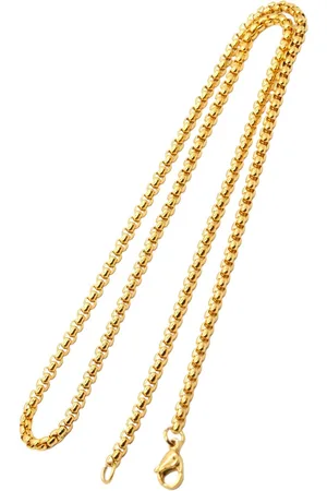 Fako Bijoux® Schakelketting Staal - RVS - Square Pearl - Parel Vierkant - 3mm - 50cm - Goudkleurig