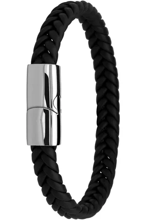 Lucardi Kinder leren armband met stalen sluiting - Armband - Leer - - 18 cm