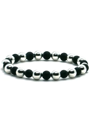 Heaven Eleven Dames - armband - fijn - 925 zilver - matte onyx - 7mm