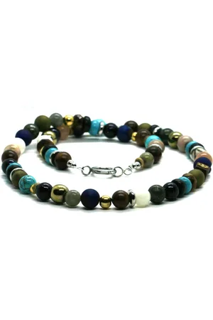 IBIZA MEN MENS JEWELLERY Heren ketting - edelsteen mix 8mm - 50cm