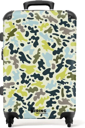 No Boring Suitcases Grote koffer - Camouflage kinderkoffer jongen - Reiskoffer met 4 wielen - Trolley op wieltjes 72 liter - Rolkoffer groot kinderen - Ruimbagage valies 20kg - Suitcase large - Bagagekoffer middelgroot - Reisbagage lichtgewicht
